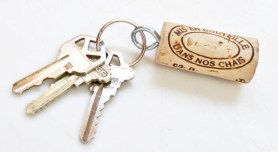 wine cork keychain