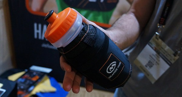 orange mud hand held water bottle