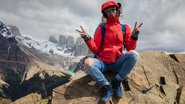 Another day, another mountain top for world traveler Kylie Fly.