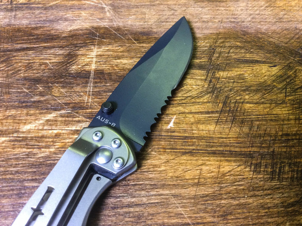 The Camillus EDC3 blade is forged from AUS-8 Japanese Steel