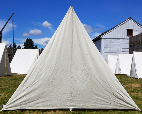 Camping in a tent