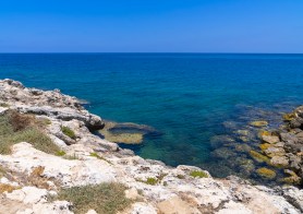 Seashore with blue water, North Governorate, Anfeh, Lebanon