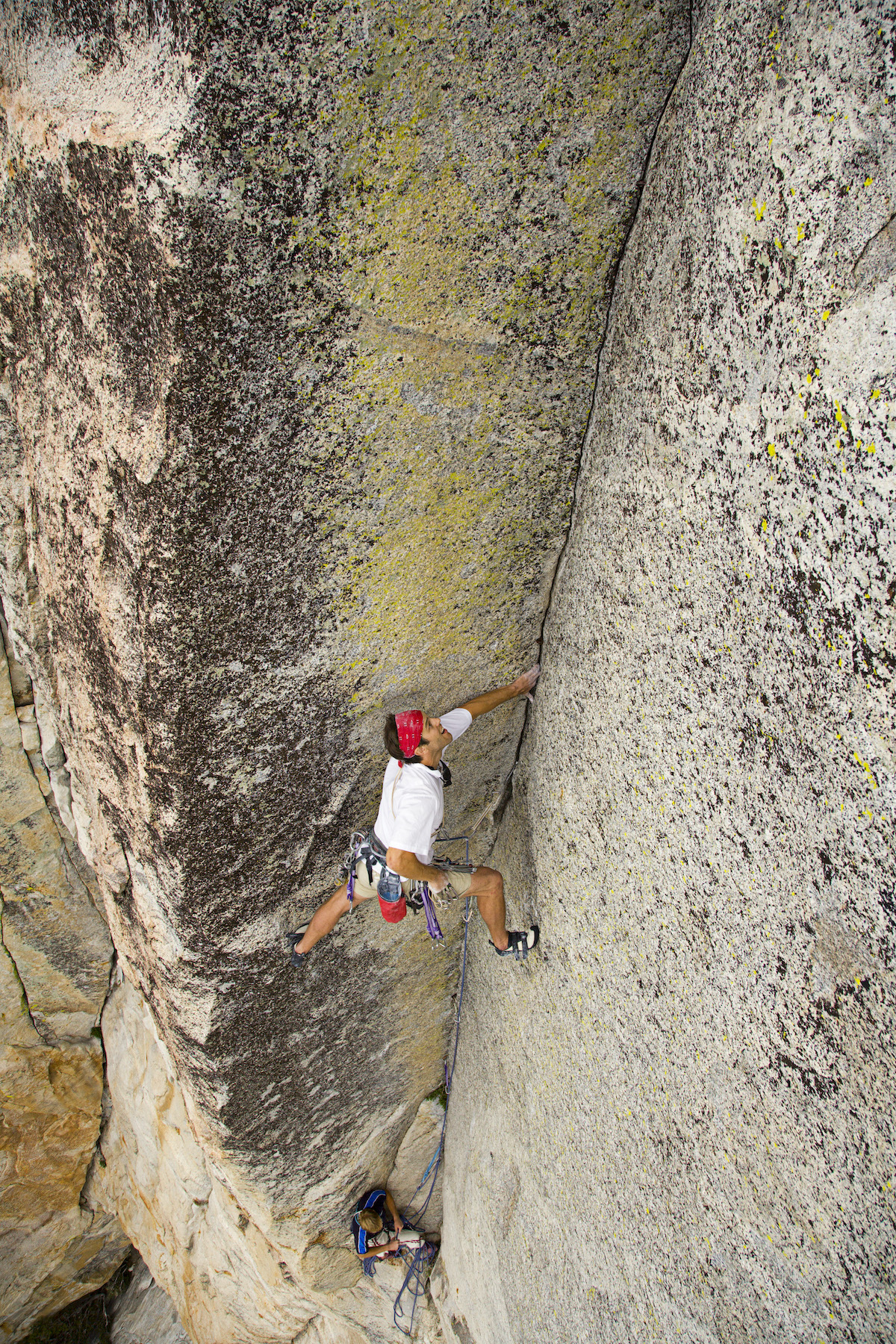 Man rock climbing, Tahquitz Rock, California