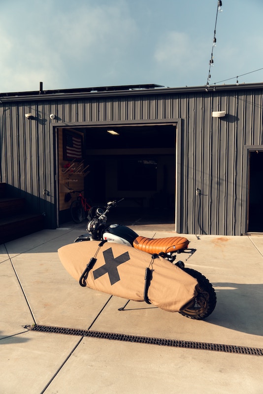 surfboard in a travel bag